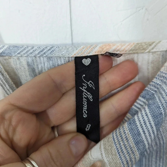 Influence striped tank midi wide leg romper, women's size 4 G11 - Picture 2 of 10